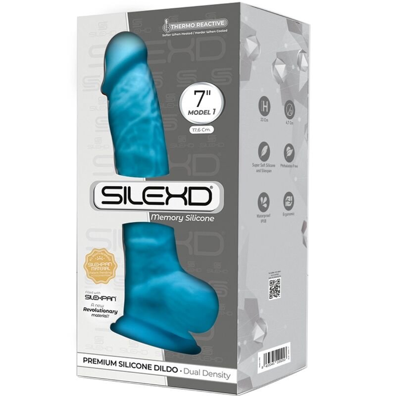 SILEXD - MODELO 1 PÊNIS REALÍSTICO PREMIUM SILEXPAN SILICONE AZUL 17.5 CM - Imagem 2