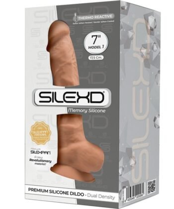 SILEXD - MODELO 1 PÉNIS REALISTA PREMIUM SILEXPAN SILICONE CARAMELO 17.5 CM - Imagem 3