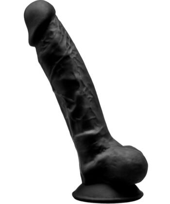 SILEXD - MODELO 1 PÊNIS REALÍSTICO PREMIUM SILEXPAN SILICONE PRETO 17.5 CM