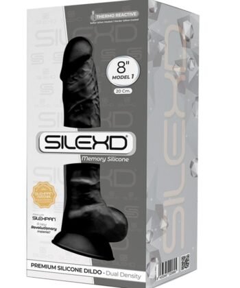 Alternative view of SILEXD - MODELO 1 PÊNIS REALÍSTICO PREMIUM SILEXPAN SILICONE PRETO 20 CM