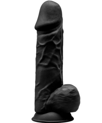 SILEXD - MODELO 1 PÊNIS REALÍSTICO PREMIUM SILEXPAN SILICONE PRETO 21.5 CM