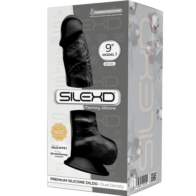 SILEXD - MODELO 1 PÊNIS REALÍSTICO PREMIUM SILEXPAN SILICONE PRETO 23 CM - Imagem 3