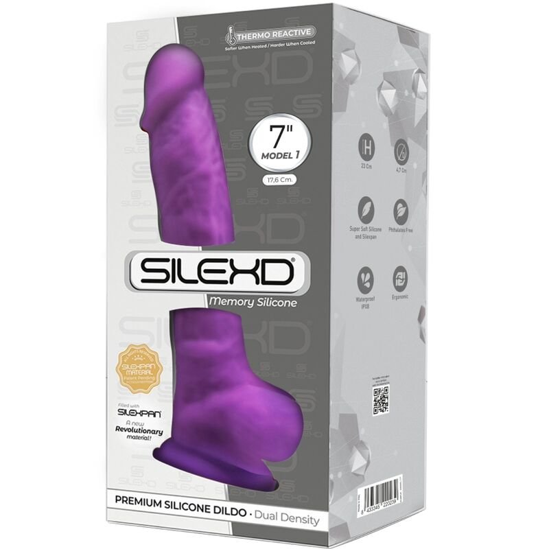 SILEXD - MODELO 1 PÊNIS REALÍSTICO PREMIUM SILEXPAN SILICONE VIOLETA 17.5 CM - Image 2