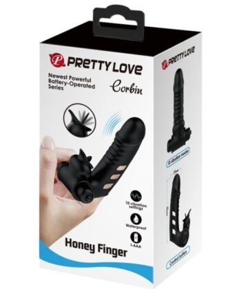 PRETTY LOVE - CAPA DE DEDO VIBRADOR PRETO CORBIN
