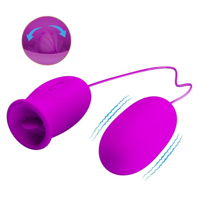 PRETTY LOVE - VIBRADOR RECARREGVEL DAISY DUAL EGG ROXO - Imagem 4