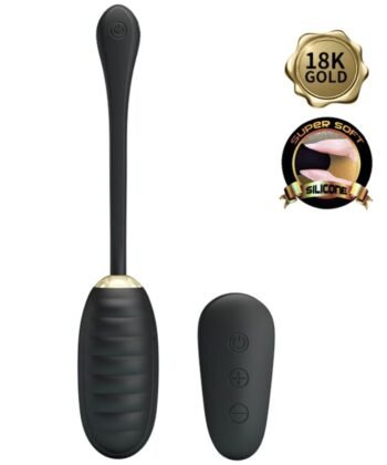 Visão alternativa de PRETTY LOVE - DOREEN LUXURY RECARREGÁVEL VIBRADOR OVO PRETO CONTROLE REMOTO