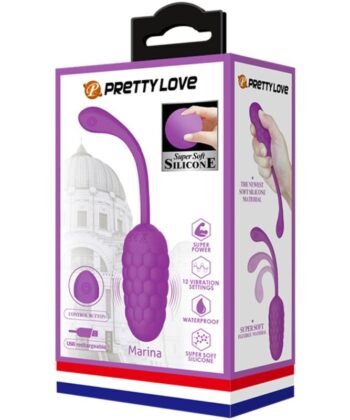 PRETTY LOVE - OVO VIBRANTE COM TEXTURA MARINHA RECARREGVEL ROXA
