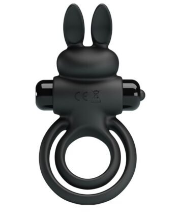 PRETTY LOVE - VIBRADOR III ANEL DE COELHO PARA PÊNIS PRETO