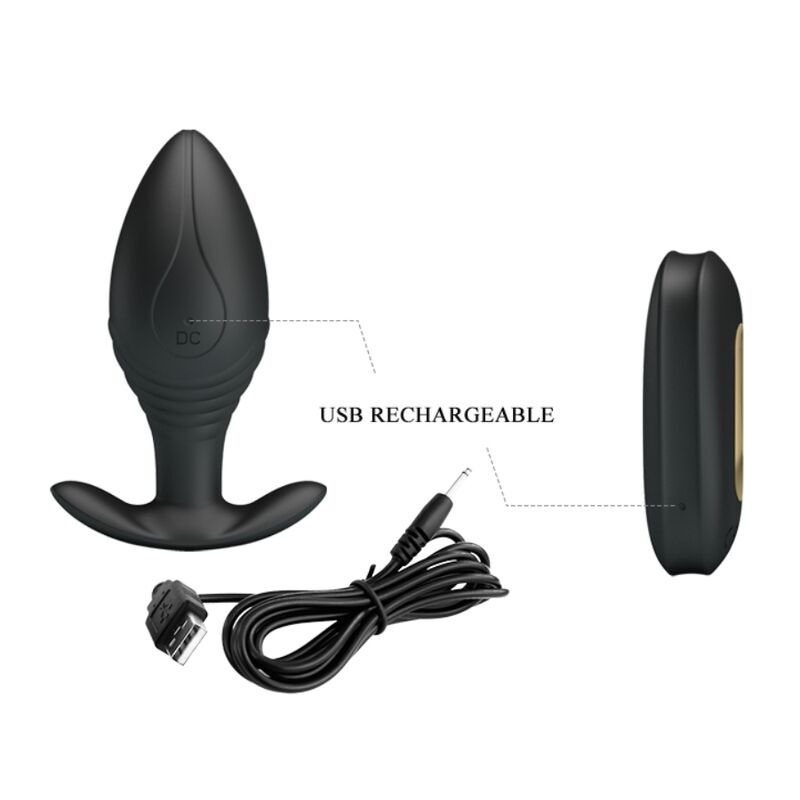 PRETTY LOVE - VIBRADOR RECARREGVEL REGINA ANAL PLUG PRETO - Image 3