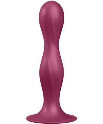 SATISFYER - DOUBLE BALL-R DILDO SILICONA GRANATE