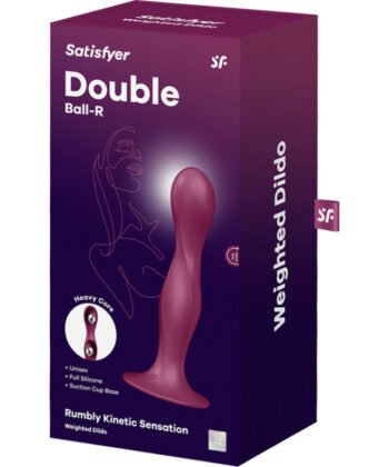 Visão alternativa de SATISFYER - DOUBLE BALL-R DILDO SILICONA GRANATE