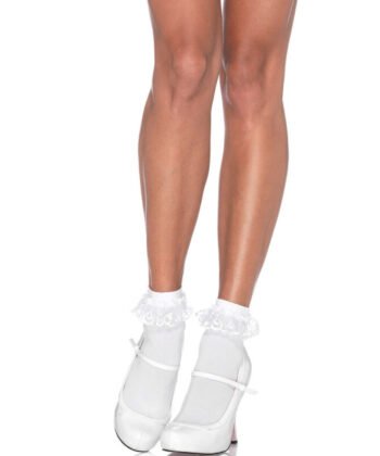 LEG AVENUE - MEIAS DE RENDA BRANCA
