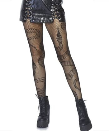 Visão alternativa de LEG AVENUE - MEIAS NET SNAKES PRETAS