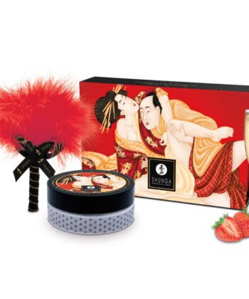 SHUNGA - KIT DE PÓ DE MASSAGEM COMESTÍVEL DE MORANGO