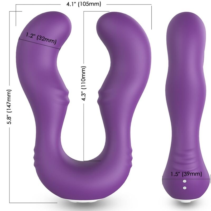 ARMONY - VIBRADOR SERAPH DUPLO CONTROLE REMOTO ROXO - Imagem 4