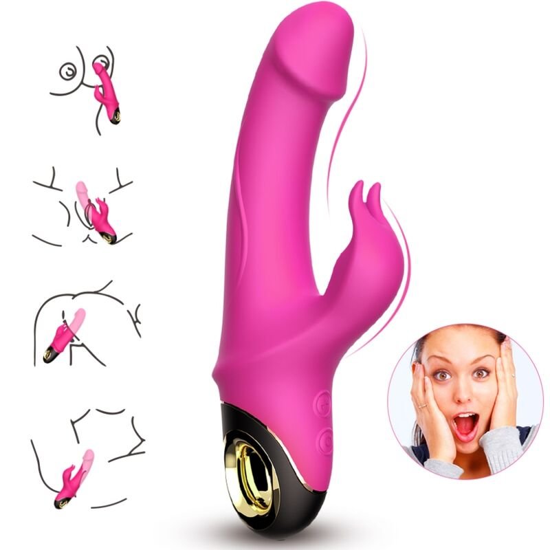 ARMONY - METEROR DILDO VIBRADOR COELHO ROTATOR FÚCSIA - Imagem 3