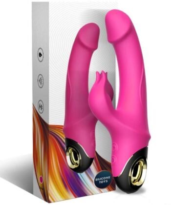 ARMONY - METEROR DILDO VIBRADOR COELHO ROTATOR FÚCSIA - Imagem 5