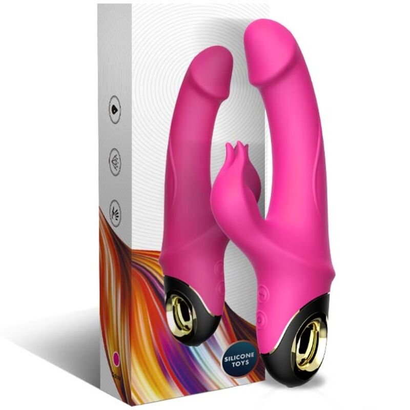 ARMONY - METEROR DILDO VIBRADOR COELHO ROTATOR FÚCSIA - Imagem 5