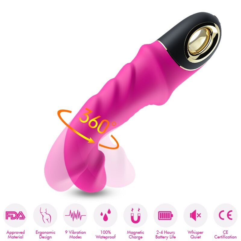 ARMONY - JOYBLADE DILDO VIBRADOR ROTADOR FÚCSIA - Imagem 4