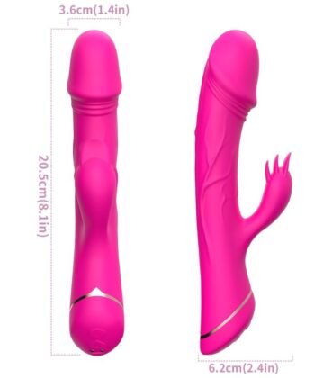 ARMONY - DILDO VIBRADOR COELHO SILICONE FÚCSIA - Imagem 3