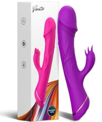 ARMONY - DILDO VIBRADOR COELHO SILICONE ROXO - Imagem 5