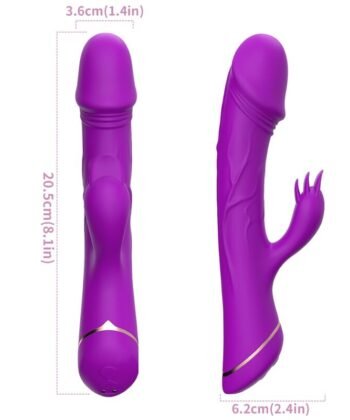 Visão alternativa de ARMONY - DILDO VIBRADOR COELHO SILICONE ROXO