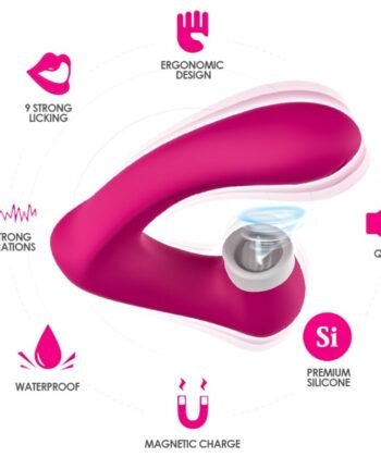 ARMONY - SECRETKISS LIMPEZA VIBRATÓRIA NO CLITÓRIS E VIBRADOR CURVO FÚCSIA - Imagem 3