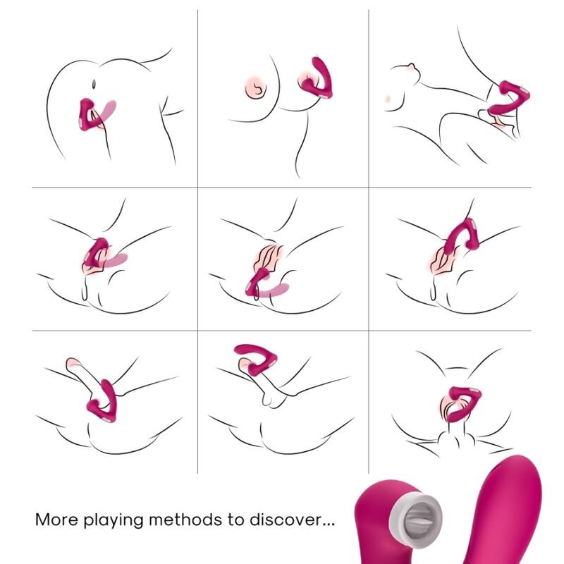 ARMONY - SECRETKISS LIMPEZA VIBRATÓRIA NO CLITÓRIS E VIBRADOR CURVO FÚCSIA - Imagem 2