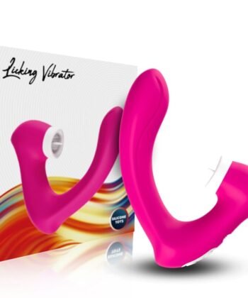 ARMONY - SECRETKISS LIMPEZA VIBRATÓRIA NO CLITÓRIS E VIBRADOR CURVO FÚCSIA