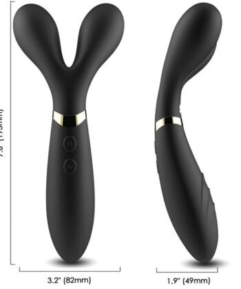 ARMONY - MASSAGER Y-WAND E VIBRADOR CABEÇA DUPLA PRETO