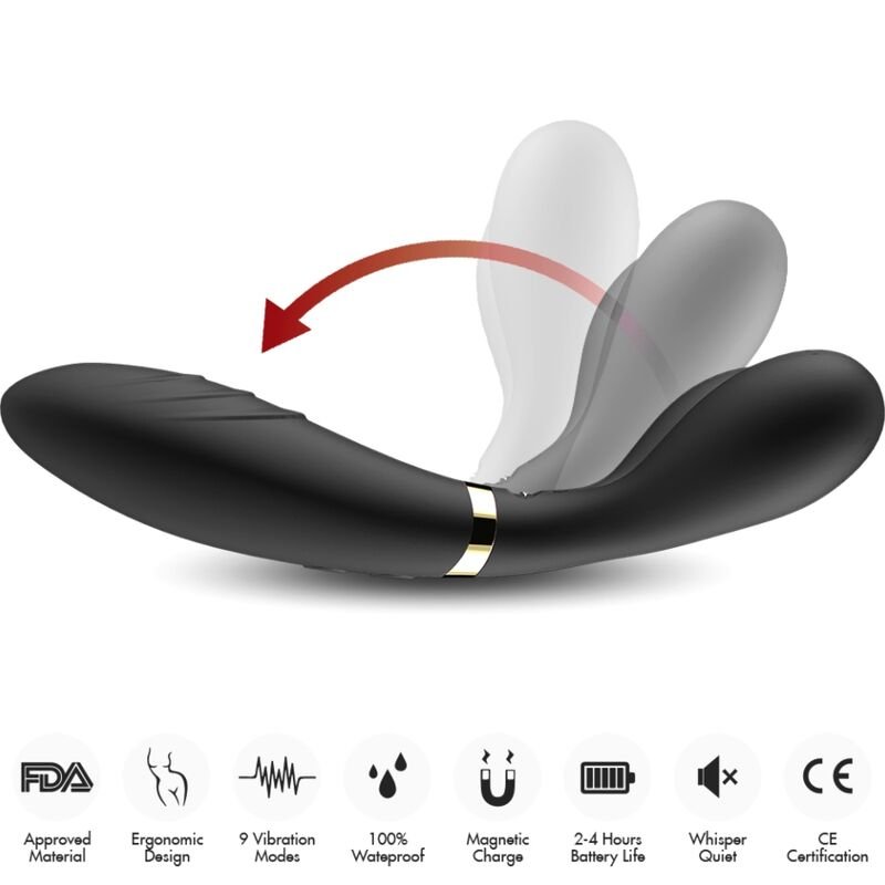 ARMONY - MASSAGER Y-WAND E VIBRADOR CABEÇA DUPLA PRETO - Imagem 3