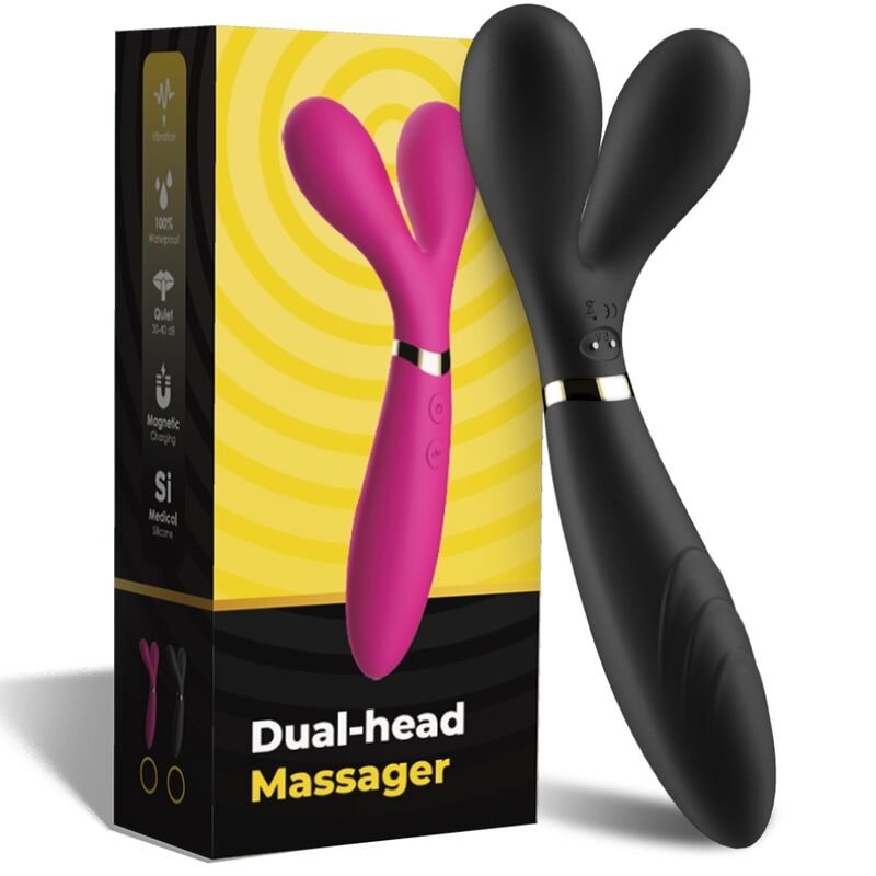 ARMONY - MASSAGER Y-WAND E VIBRADOR CABEÇA DUPLA PRETO - Imagem 5