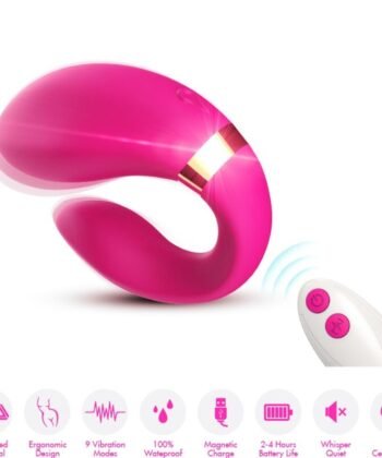 ARMONY - VIBRADOR CRESCENTE PARA CASAIS CONTROLE REMOTO FÚCSIA