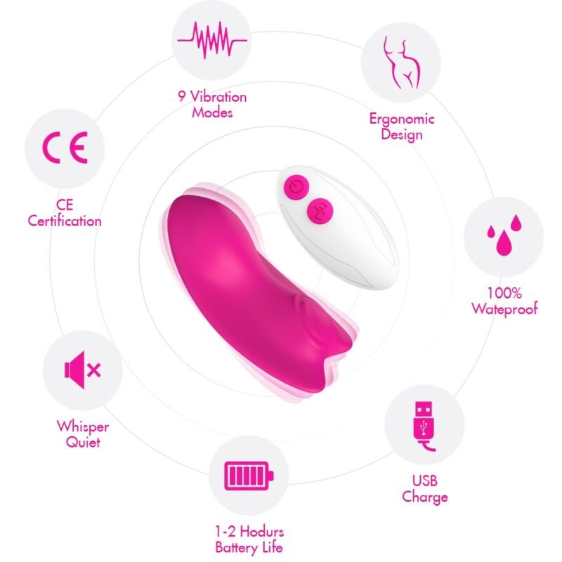ARMONY - CALÇA VIBRADORA BUTTERFLY WEARABLE CONTROLE REMOTO ROSA - Imagem 4