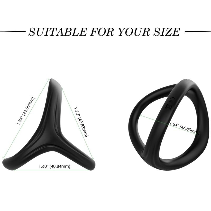 ARMONY - ANEL DE SILICONE DUPLO TRESOR PRETO - Imagem 2