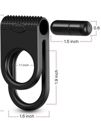 Visão alternativa de ARMONY - ANEL VIBRADOR DUPLO TWINS PARA CASAIS PRETO
