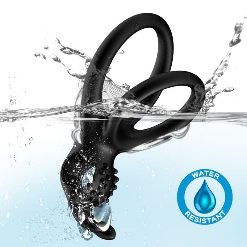 ARMONY - ANEL VIBRADOR DUPLO VIAJANTE PARA CASAIS COELHO PRETO - Imagem 3