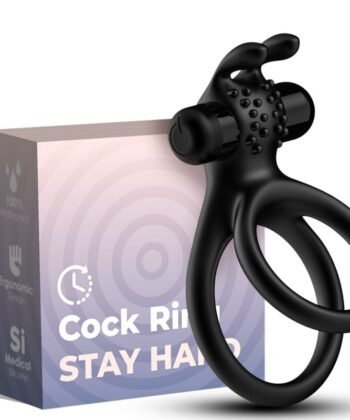 ARMONY - ANEL VIBRADOR DUPLO VIAJANTE PARA CASAIS COELHO PRETO