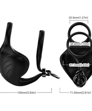 Alternative view of ARMONY - ANEL VIBRADOR MANTA SCROTUM CONTROLE REMOTO PRETO