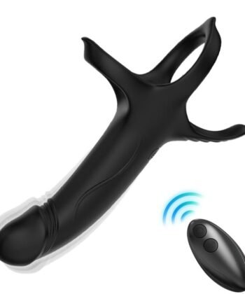 ARMONY - DILDO COM ANEL E CONTROLE REMOTO VIBRADOR PRETO