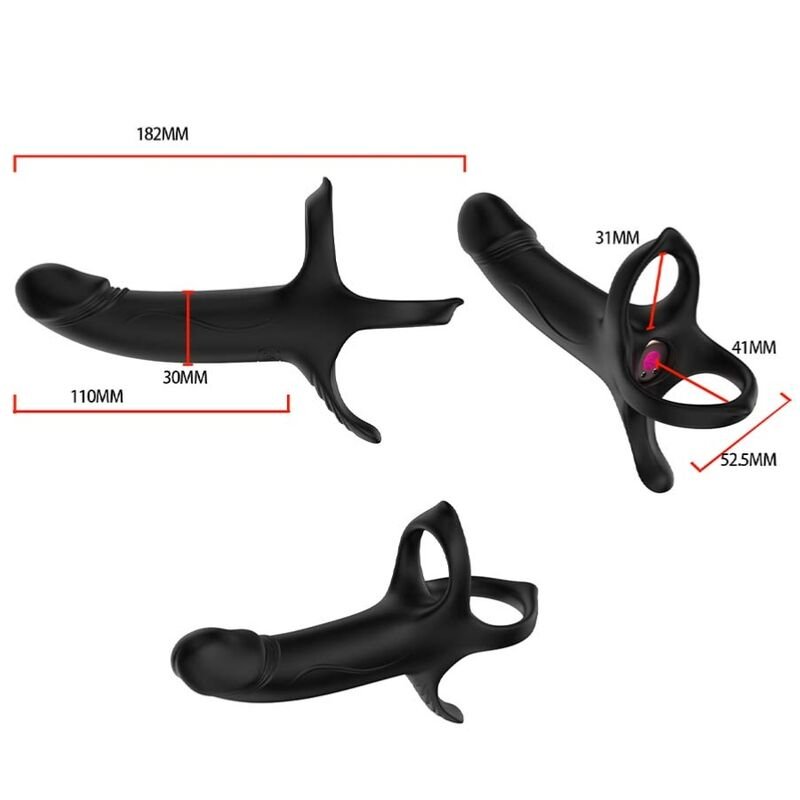 ARMONY - DILDO COM ANEL E CONTROLE REMOTO VIBRADOR PRETO - Imagem 3