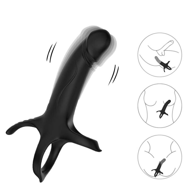 ARMONY - DILDO COM ANEL E CONTROLE REMOTO VIBRADOR PRETO - Imagem 2