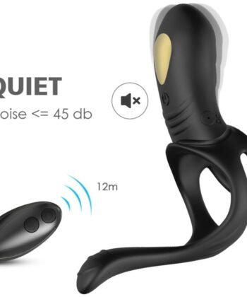 ARMONY - JOY JUMPER RING VIBRADOR PARA CASAIS E PLUG ANAL CONTROLE REMOTO PRETO