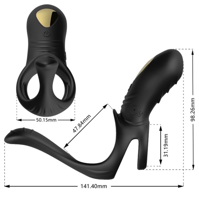 ARMONY - JOY JUMPER RING VIBRADOR PARA CASAIS E PLUG ANAL PRETO - Imagem 2