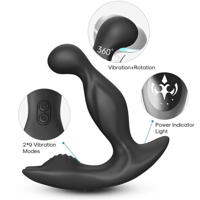 ARMONY - BAT KING VIBRADOR ANAL PRÓSTATA ROTATOR CONTROLE REMOTO PRETO - Imagem 2
