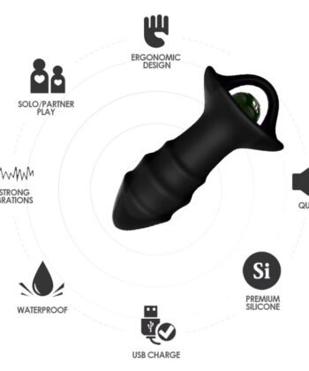 Visão alternativa de ARMONY - VIBRADOR DE DEDO KYLIN E CONTROLE REMOTO DE PLUG ANAL PRETO