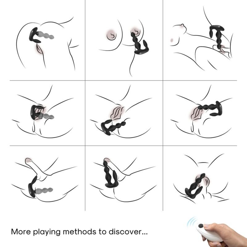 ARMONY - VIBRADOR E ESTIMULADOR MANFUN PLUG ANAL CONTROLE REMOTO PRETO - Imagem 2