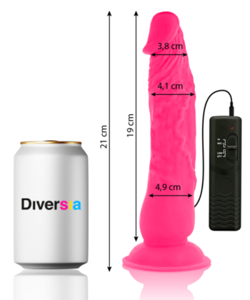 DIVERSIA - FLEXÍVEL VIBRATÓRIO ROSA 21 CM -O- 4.9 CM