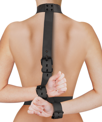Visão alternativa de FETISH SUBMISSIVE BONDAGE - CONJUNTO DE RESTRAINT CORPORAL DE COLAR E PULSO