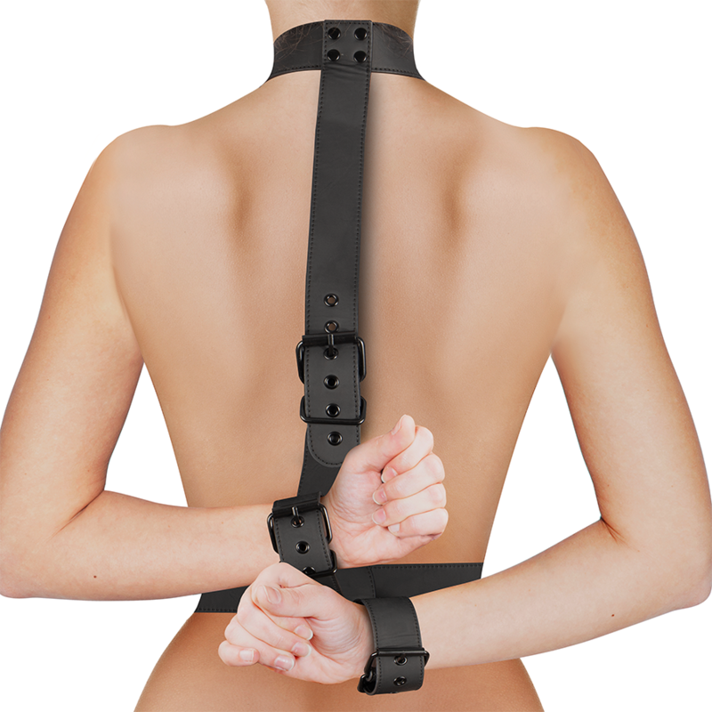 FETISH SUBMISSIVE BONDAGE - CONJUNTO DE RESTRAINT CORPORAL DE COLAR E PULSO - Image 2